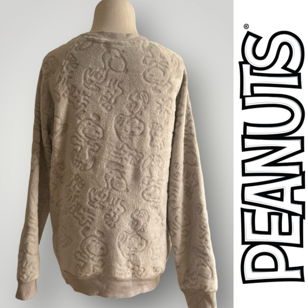 Peanuts Snoopy Light Grey Crew Neck Sweatshirt, Size S, MSRP $37 - Picture 3 of 6
